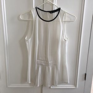 Zara White Pleaded Blouse XS
